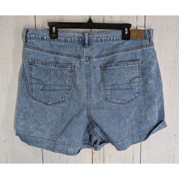 American Eagle Size 18 Blue‎ Denim Roll Cuff Preppy Womens Casual Summer Shorts - Picture 7 of 7